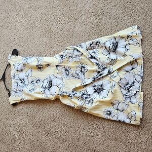 Anne Klein Yellow Striped Floral Dress